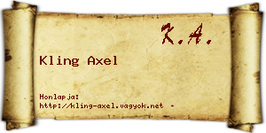 Kling Axel névjegykártya